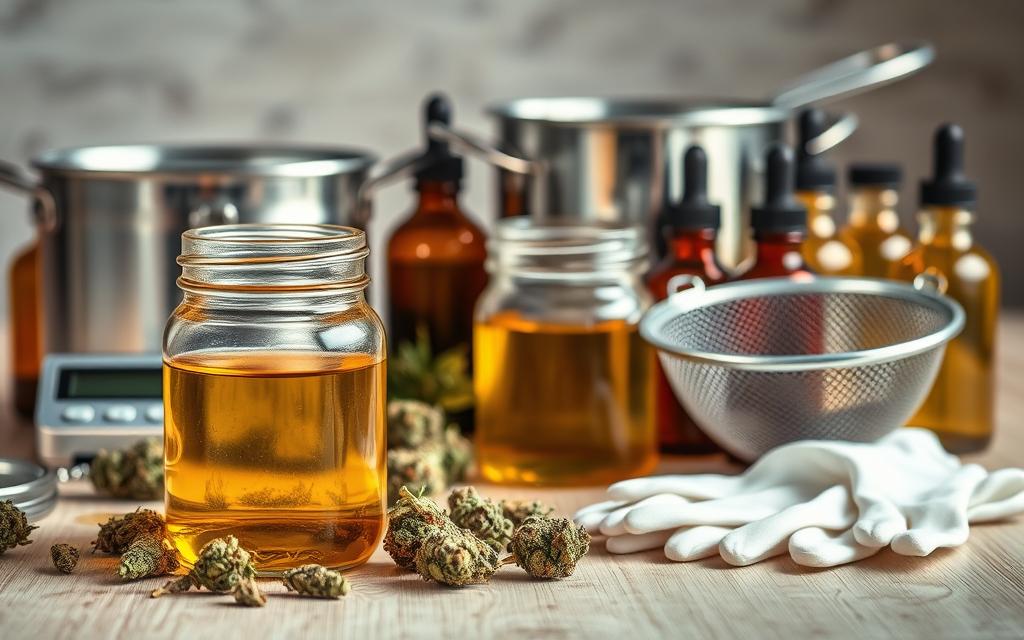 Cannabis Oil Ingredients and Tools